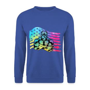 Pitbull États-Unis - Sweat-shirt Unisexe - bleu royal - Devant - Alina (178cm) & Michal (187cm)