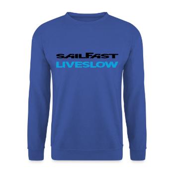 Sail Fast Liveslow noir - Sweat-shirt Unisexe - bleu royal - Devant - Alina (178cm) & Michal (187cm)
