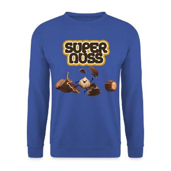 heldenhafte Nuss befreit sich aus Schale - Unisex Pullover - Royalblau - Vorne - Alina (178cm) & Michal (187cm)