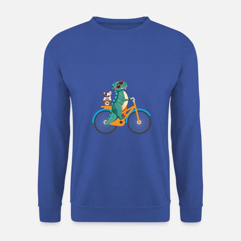 Fahrrad Dinosaurier Dino Geschenk Shirt - Unisex Pullover - Royalblau