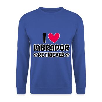 I love Labrador Retriever - Unisex Pullover - Royalblau - Vorne - Alina (178cm) & Michal (187cm)