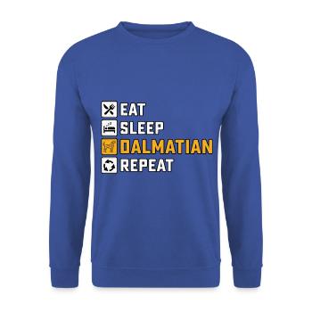 Manger sommeil dalmatien répéter - Sweat-shirt Unisexe - bleu royal - Devant - Alina (178cm) & Michal (187cm)