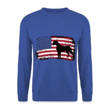 Boxer États-Unis - Sweat-shirt Unisexe - bleu royal - Devant - Alina (178cm) & Michal (187cm)