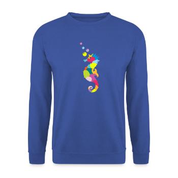 Seahorse - Unisex Sweatshirt - royal blue - Front - Alina (178cm) & Michal (187cm)