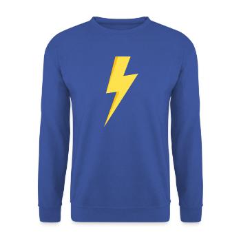 Gelber Blitz - Unisex Pullover - Royalblau - Vorne - Alina (178cm) & Michal (187cm)