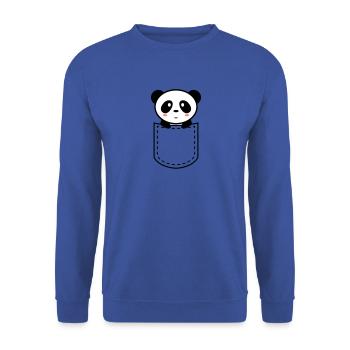 panda in a pocket - Unisex Sweatshirt - royal blue - Front - Alina (178cm) & Michal (187cm)