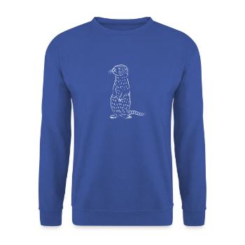 Otter Line Art Linocut - Unisex Sweatshirt - royal blue - Front - Alina (178cm) & Michal (187cm)