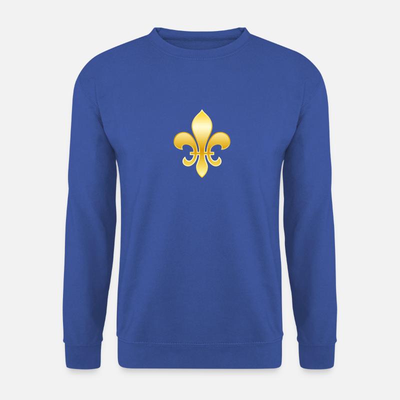 Fleur de Lys / Fleur de Lis Aspect or métallisé - Sweat-shirt Unisexe - bleu royal
