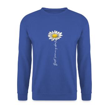 Sommerblume, bester sonniger Tag - Textilien, Geschenke - Unisex Pullover - Royalblau - Vorne - Alina (178cm) & Michal (187cm)