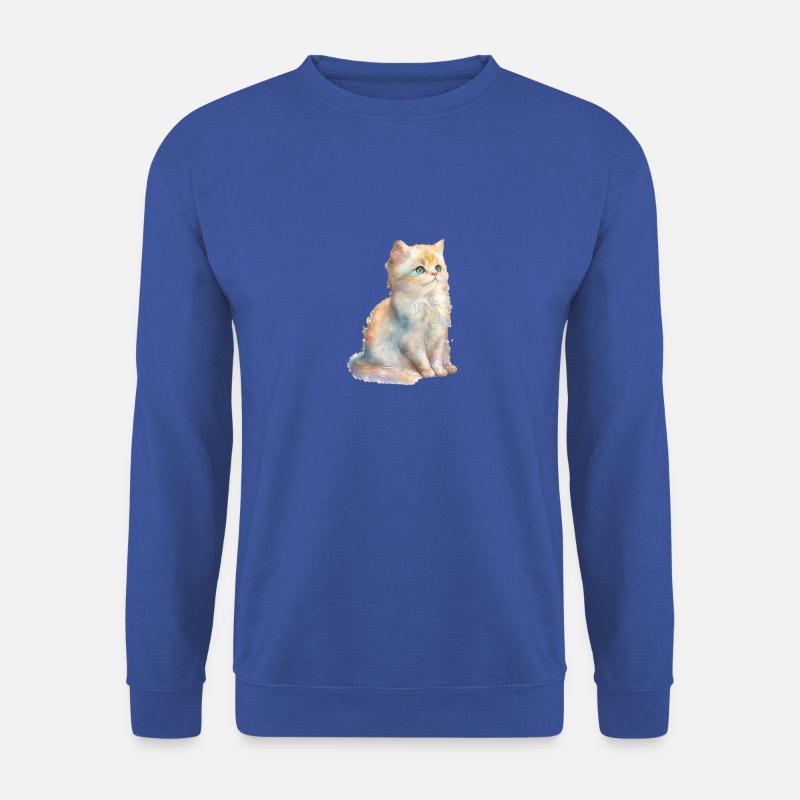 Katze Aquarell Süß - Unisex Pullover - Royalblau