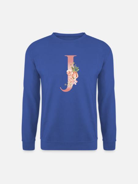 Monogramm J Blumen-Aquarell - Unisex Pullover - Royalblau