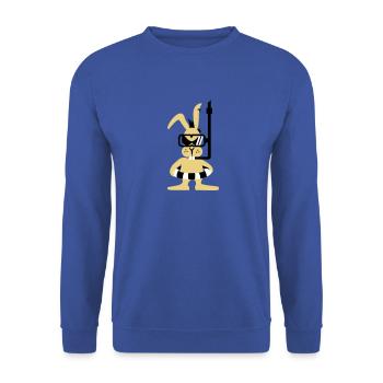 Diver bunny (3c) - Unisex Pullover - Royalblau - Vorne - Alina (178cm) & Michal (187cm)