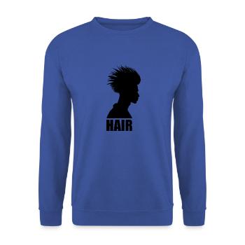 Silouette of a head of hair - Unisex Sweatshirt - royal blue - Front - Alina (178cm) & Michal (187cm)
