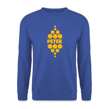 Peter als Peter - Unisex Pullover - Royalblau - Vorne - Alina (178cm) & Michal (187cm)