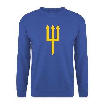Dreizack - Unisex Pullover - Royalblau - Vorne - Alina (178cm) & Michal (187cm)
