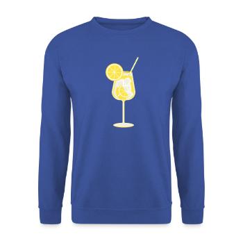 Limoncello - Unisex Pullover - Royalblau - Vorne - Alina (178cm) & Michal (187cm)