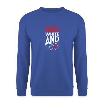Red White And Cool Amerika 4. Juli Feier - Unisex Pullover - Royalblau - Vorne - Alina (178cm) & Michal (187cm)