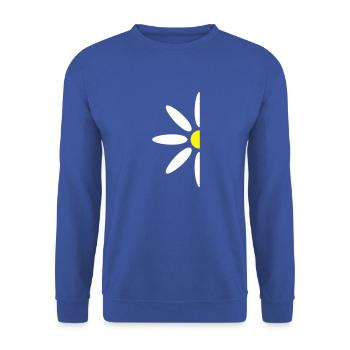 Petite Marguerite Demi Fleur Blanc Décoratif Belle - Sweat-shirt Unisexe - bleu royal - Devant - Alina (178cm) & Michal (187cm)