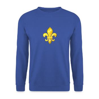 Yellow Fleur de Lys - Unisex Sweatshirt - royal blue - Front - Alina (178cm) & Michal (187cm)