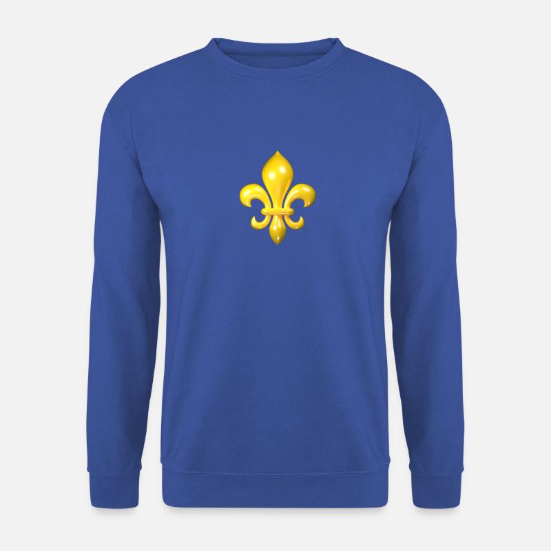 Gelbe Fleur de Lys - Unisex Pullover - Royalblau