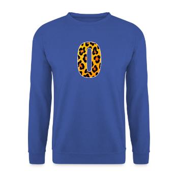 Leopard Zero Print - Unisex Pullover - Royalblau - Vorne - Alina (178cm) & Michal (187cm)