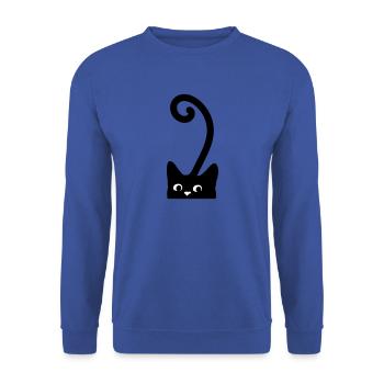Curious Cat - Unisex Pullover - Royalblau - Vorne - Alina (178cm) & Michal (187cm)