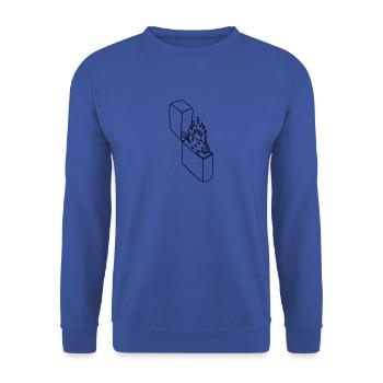 Lighter - Light my fire - Unisex Sweatshirt - royal blue - Front - Alina (178cm) & Michal (187cm)
