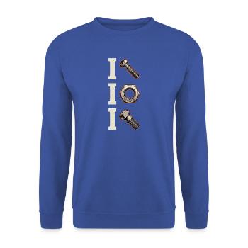 T Hardware Icon Trio - Unisex Pullover - Royalblau - Vorne - Alina (178cm) & Michal (187cm)