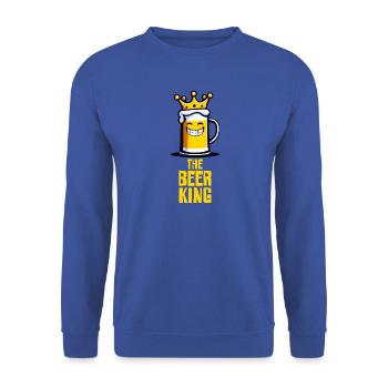 Der Bierkönig - Unisex Pullover - Royalblau - Vorne - Alina (178cm) & Michal (187cm)
