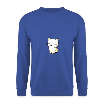 Katzen Kawaii - Unisex Pullover - Royalblau - Vorne - Alina (178cm) & Michal (187cm)