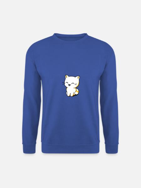 Chat kawaii rieur - Sweat-shirt Unisexe - bleu royal