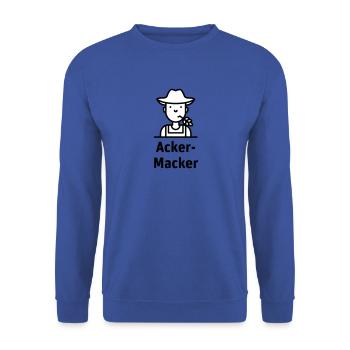Acker-Macker 2-farbig - Unisex Pullover - Royalblau - Vorne - Alina (178cm) & Michal (187cm)