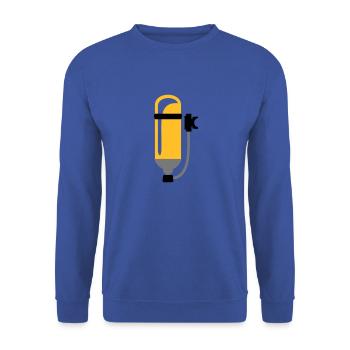Freiwillige Feuerwehr - Atemschutzgerät Geschenk - Unisex Pullover - Royalblau - Vorne - Alina (178cm) & Michal (187cm)