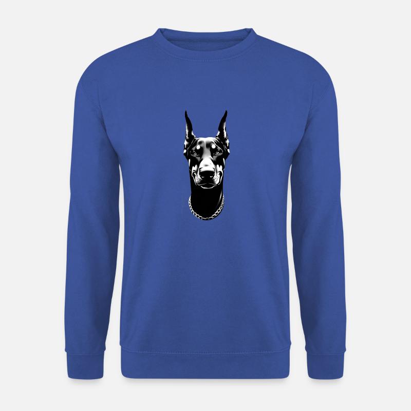 Dobermann grinst | Hundegesicht - Unisex Pullover - Royalblau