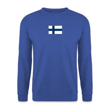 National Flag of Finland (small) - Unisex Sweatshirt - royal blue - Front - Alina (178cm) & Michal (187cm)