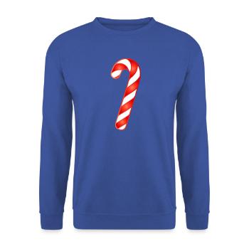 Rot weiße Zuckerstange zu Weihnachten  - Unisex Pullover - Royalblau - Vorne - Alina (178cm) & Michal (187cm)