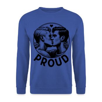 Proud - Sweat-shirt Unisexe - bleu royal - Devant - Alina (178cm) & Michal (187cm)