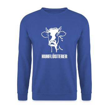 Kuhflüsterer Kuh Schädel Landwirt - Unisex Pullover - Royalblau - Vorne - Alina (178cm) & Michal (187cm)