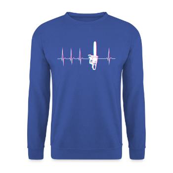 Heartbeat ECG chainsaw - Unisex Sweatshirt - royal blue - Front - Alina (178cm) & Michal (187cm)