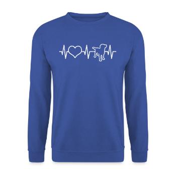 Heartbeat ECG dog - Unisex Sweatshirt - royal blue - Front - Alina (178cm) & Michal (187cm)