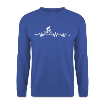 ECG bike heartbeat - Unisex Sweatshirt - royal blue - Front - Alina (178cm) & Michal (187cm)