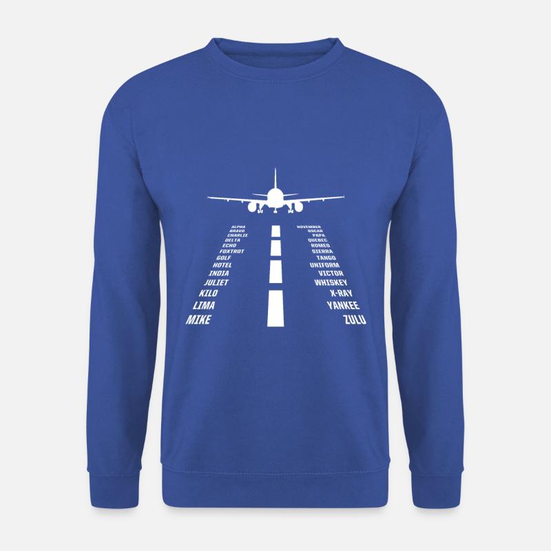 Pilotenalphabet Pilot Flugzeug - Unisex Pullover - Royalblau