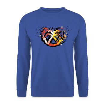 Bretzel Alsace eclat free - Sweat-shirt Unisexe - bleu royal - Devant - Alina (178cm) & Michal (187cm)