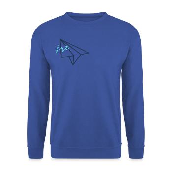Free, Fly, Freedom - Unisex Sweatshirt - royal blue - Front - Alina (178cm) & Michal (187cm)