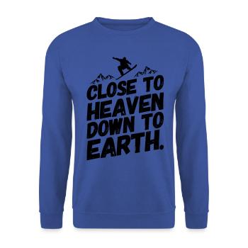 Snowboarding Snowboard Snowboarder Himmel - Unisex Pullover - Royalblau - Vorne - Alina (178cm) & Michal (187cm)