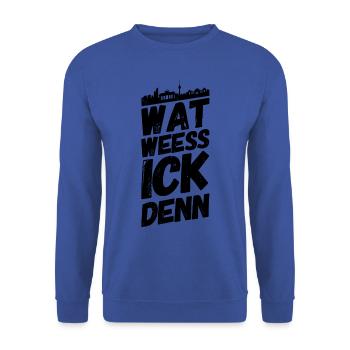 Berlin Berliner Lustige Sprüche Mundart Weess - Unisex Pullover - Royalblau - Vorne - Alina (178cm) & Michal (187cm)