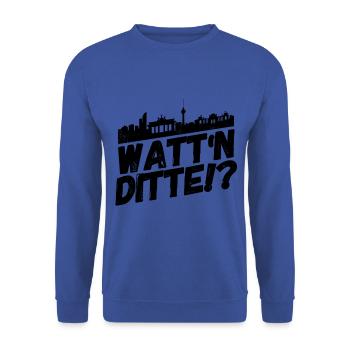 Berlin Berliner Lustige Sprüche Mundart Ditte - Unisex Pullover - Royalblau - Vorne - Alina (178cm) & Michal (187cm)