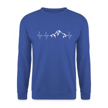 Heartbeat Montagnes Randonnée Escalade - Sweat-shirt Unisexe - bleu royal - Devant - Alina (178cm) & Michal (187cm)