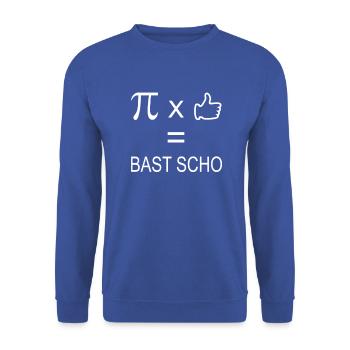 Pi X Daumen lustige Mathe Rechenformel - Unisex Pullover - Royalblau - Vorne - Alina (178cm) & Michal (187cm)