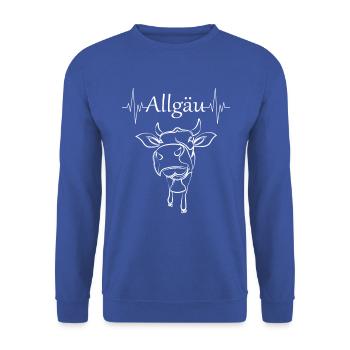 Heartbeat Allgäu avec vache - Sweat-shirt Unisexe - bleu royal - Devant - Alina (178cm) & Michal (187cm)